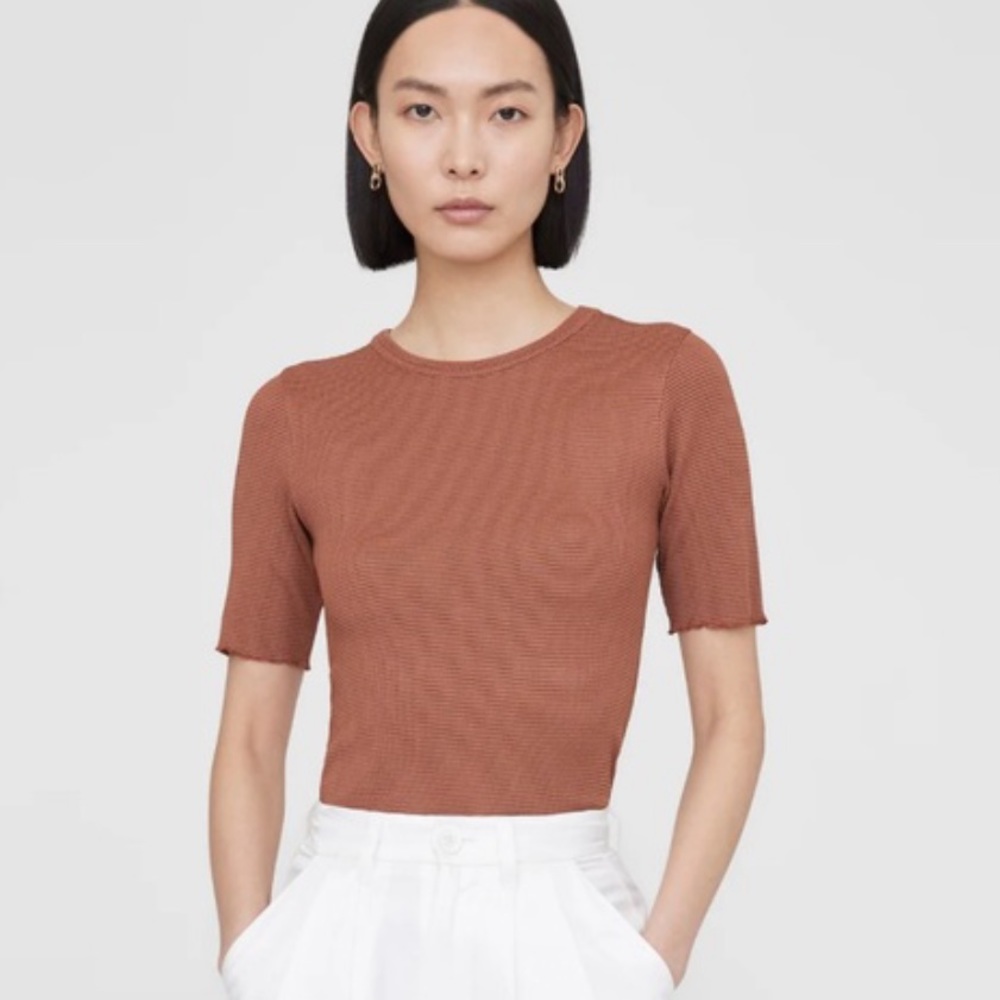 Anine Bing Women's Caitlyn Waffle Top in Red Size XS